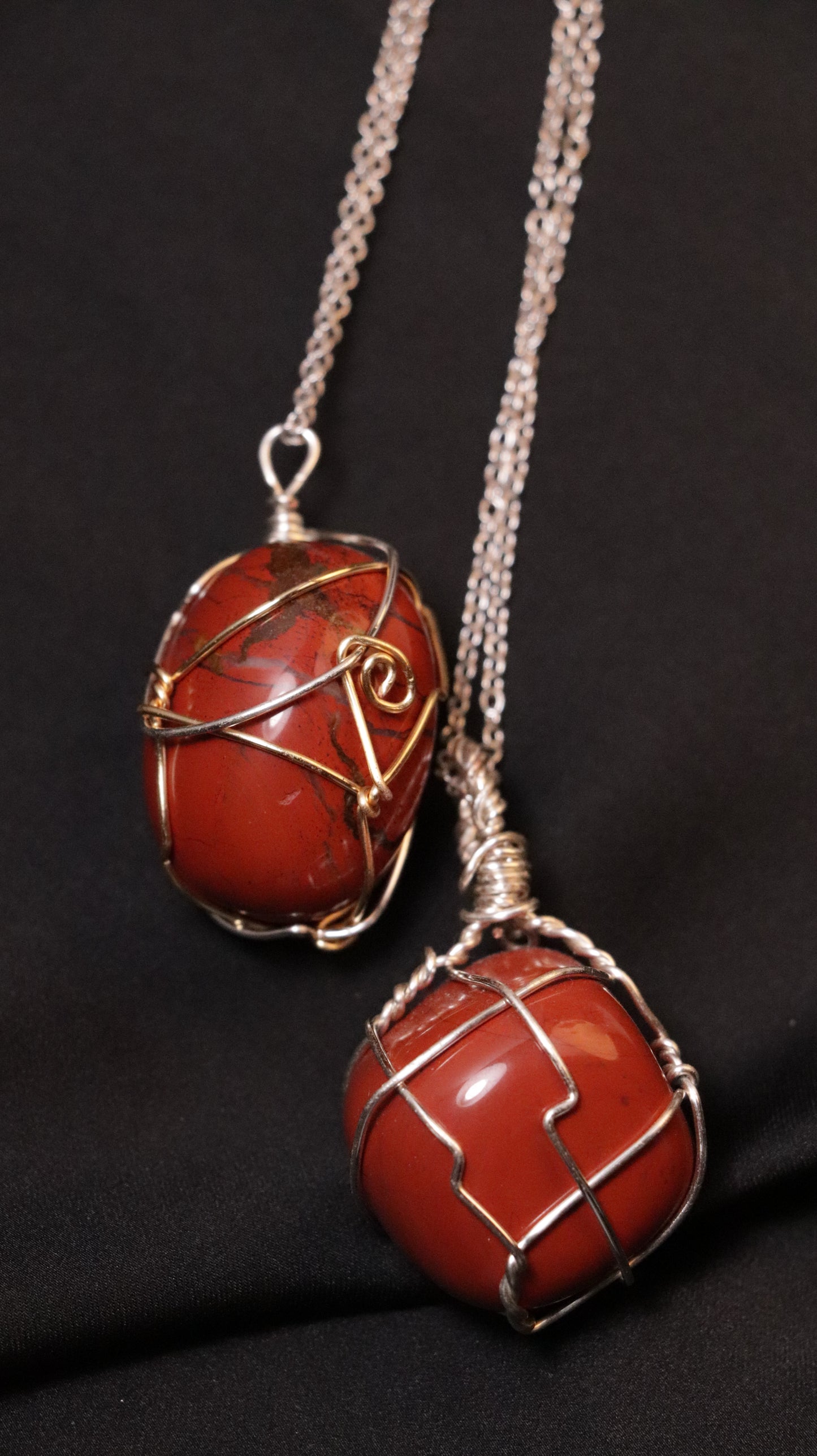 Necklaces: Wire-wrapped Crystal/Stone Necklaces