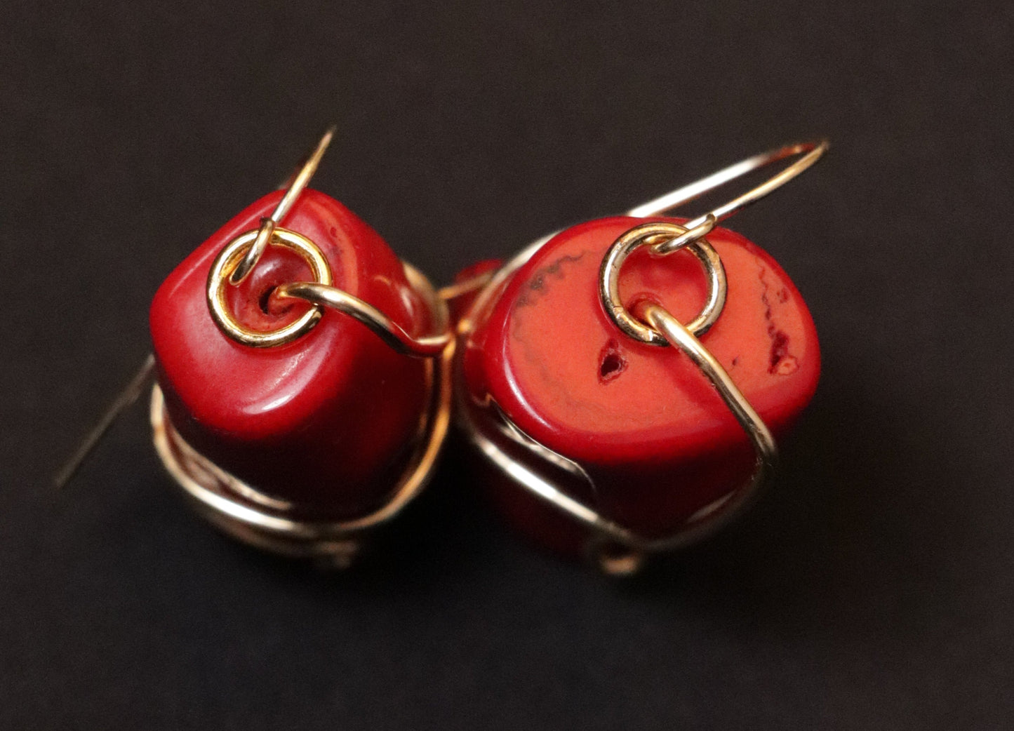 Earrings: Bamboo Coral Drop Earrings