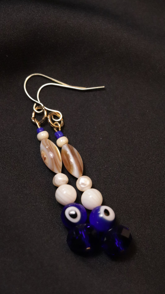 Earrings: Mati (Evil Eye) Dangle Earrings (select color/stone)