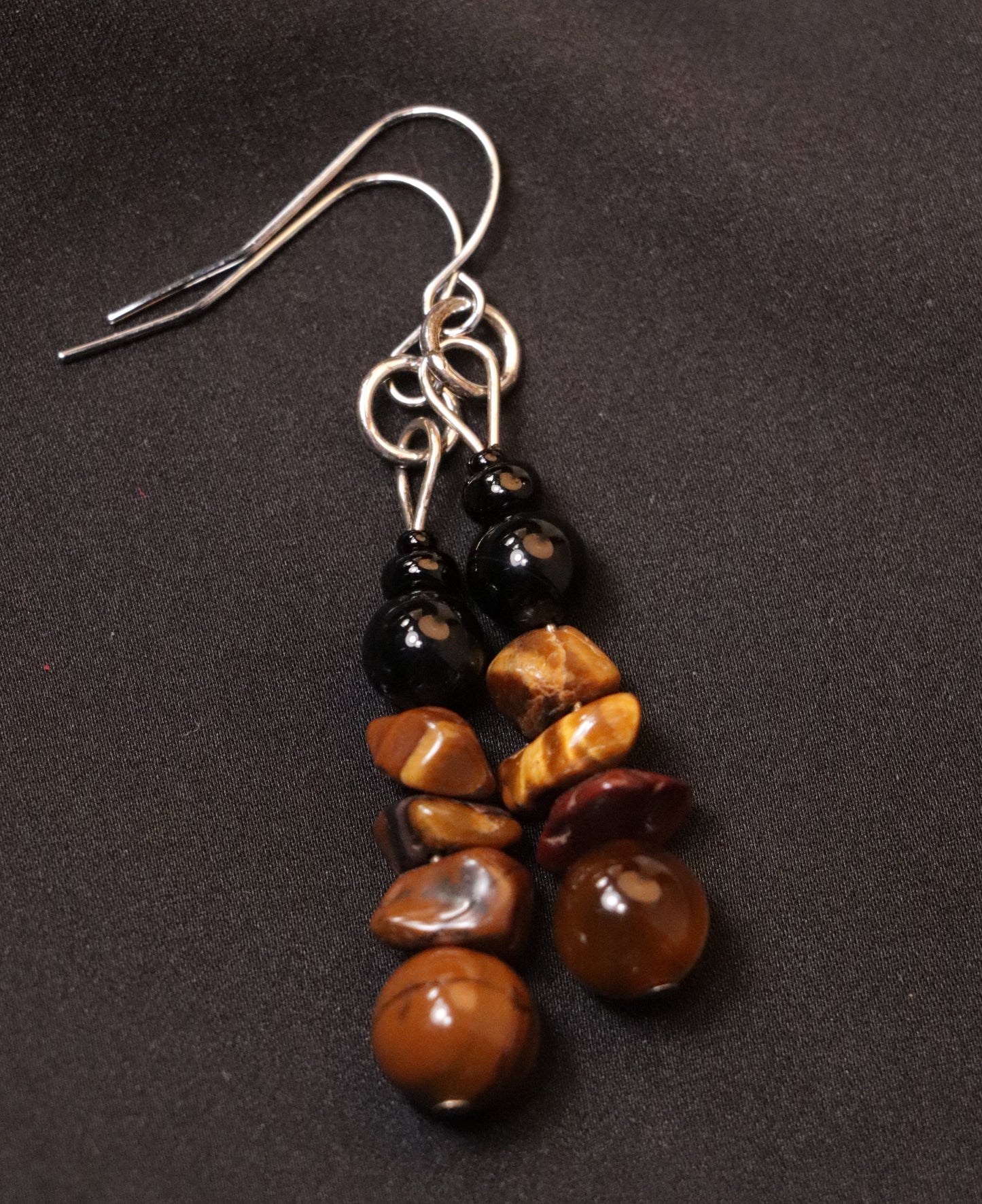 Earrings: Tigers Eye and Agate Dangle Earrings