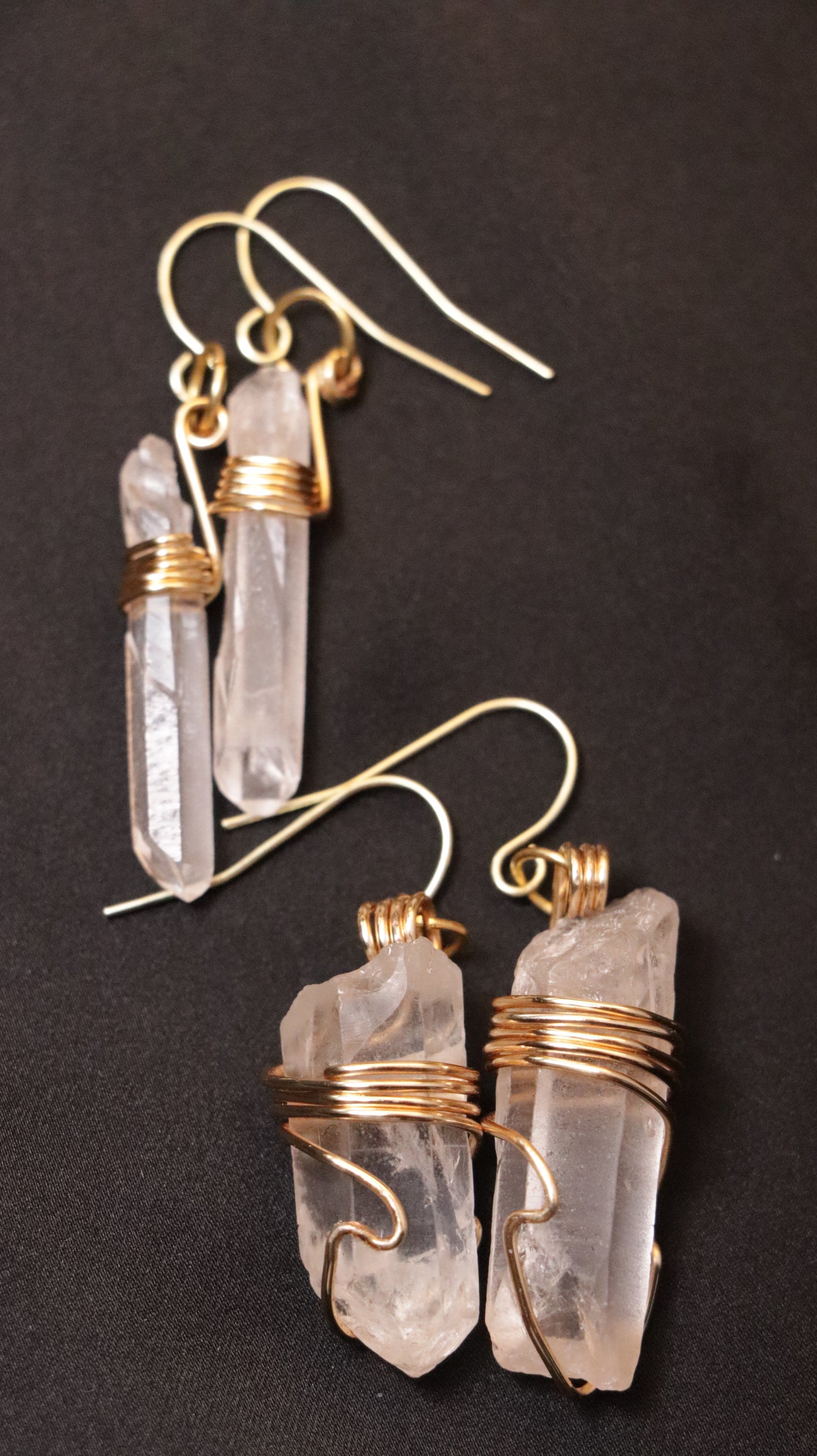 Earrings: Clear Quartz Drop Earrings