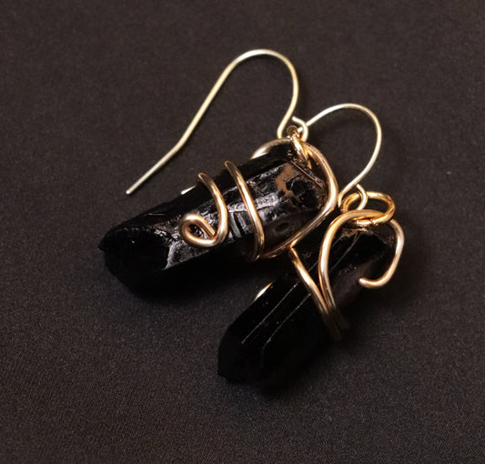 Earrings: Black Quartz (decorative) Drop Earrings